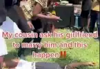 Moment lady collapses after being proposed to by boyfriend (Video)